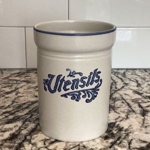 Ceramic Kitchen Utensil Holder, Gray & Blue, Platzgraff